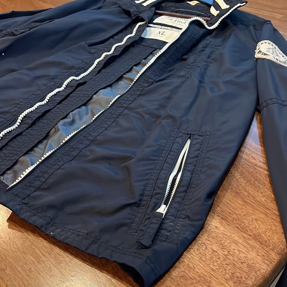 Abercrombie & Fitch Men's Navy Jacket with White Accents Saranac Lake Size XL - Picture 4 of 6